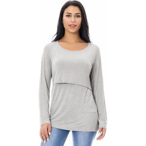 Smallshow Grey Nursing Tee Medium NWOT Basic Maternity Mom Basic Comfy Casual